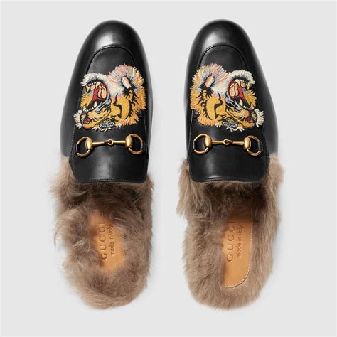 gucci tiger fur slippers|gucci crocodile slippers.